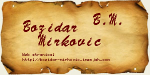 Božidar Mirković vizit kartica